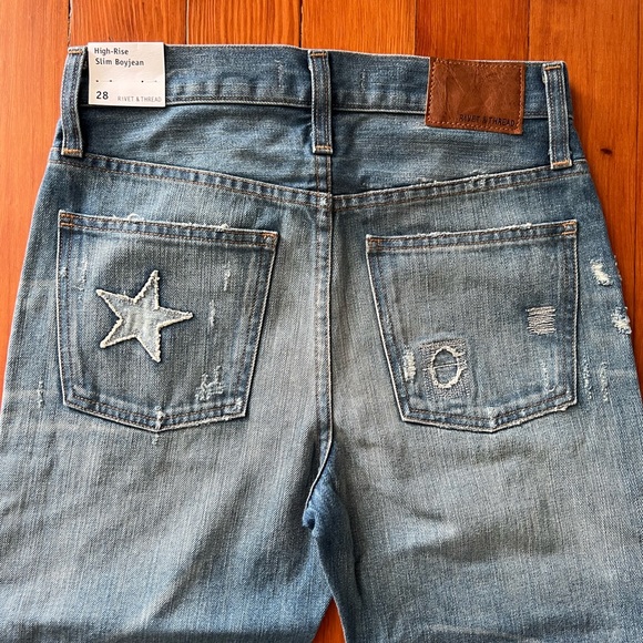 *NWT Madewell - Rivet & Thread High-Rise Slim Boyjeans - Size 25 - Picture 11 of 14